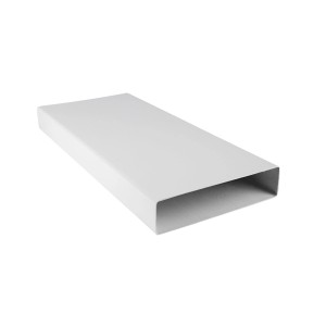 Weißes Vierkantrohr, 1 m lang, für Flachkanalsysteme und Rundrohrsysteme.