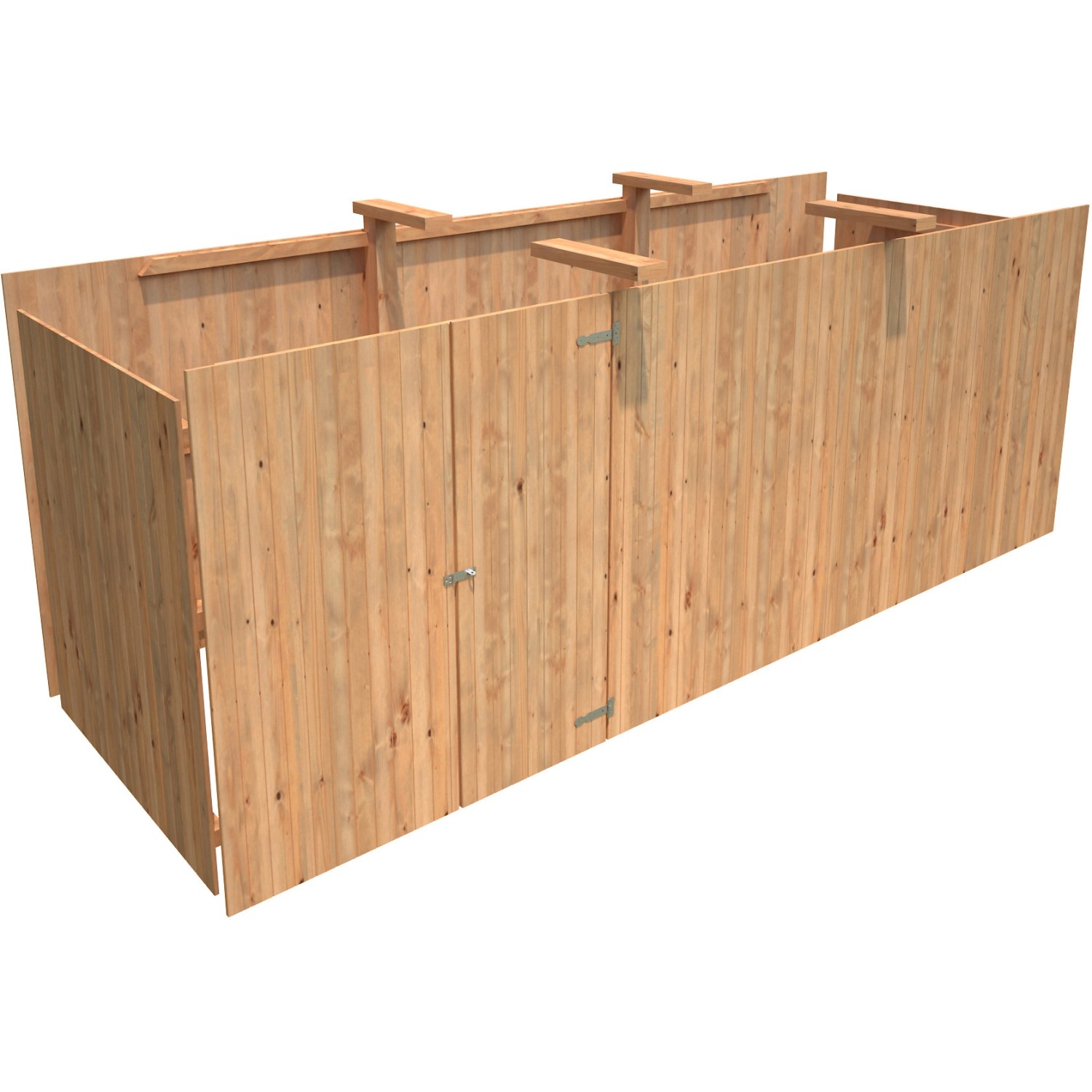 Palmako Anbauschuppen für Carport Karl, braun tauchgrundiert, aus Fichtenholz.