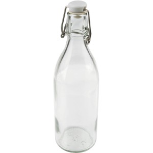 Dr. Oetker Bügelverschlussflasche, 500 ml, aus Glas mit Stahlbügel und weißem Verschluss.