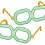 Grüne Knicklicht-Brille in Apfelform, 2er-Set für Partys und Events.