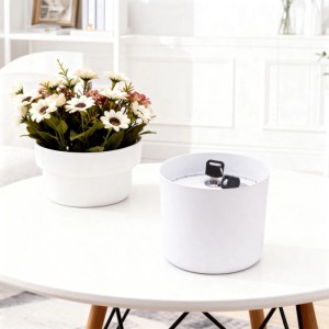 Relaxdays Blumentopf Safe Kunststoff Weiß Abschließbar 13 cm x 12,5 cm