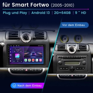 Junsun 9 Zoll Autoradio Für BENZ Smart Fortwo 2005 To 2010