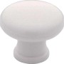 Weißer Möbelknopf aus Kunststoff, Modell 0385. Ideal für Schränke und Schubladen.