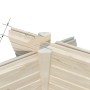 Detailaufnahme der 44 mm Blockbohlen des Palmako Holz-Pavillons Hanna.
