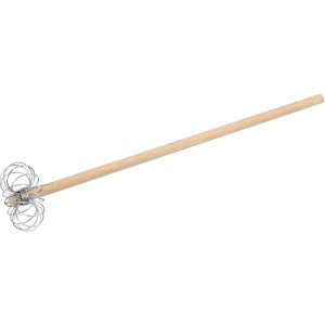 Fackelmann Quirl Fair, 33 cm, aus Buchenholz und Edelstahl, ein Küchenhelfer.
