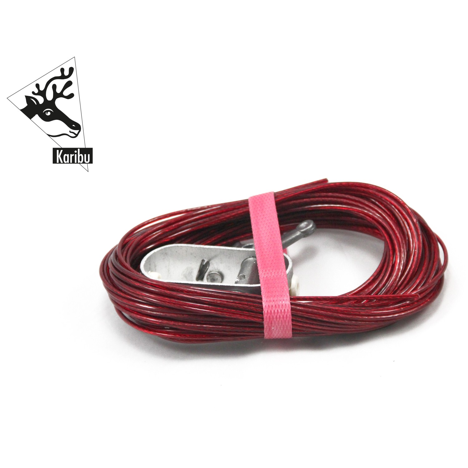 Karibu Winterabdeckplane Modell 3: Grüne Spannschnur mit Spanner für Poolabdeckung.