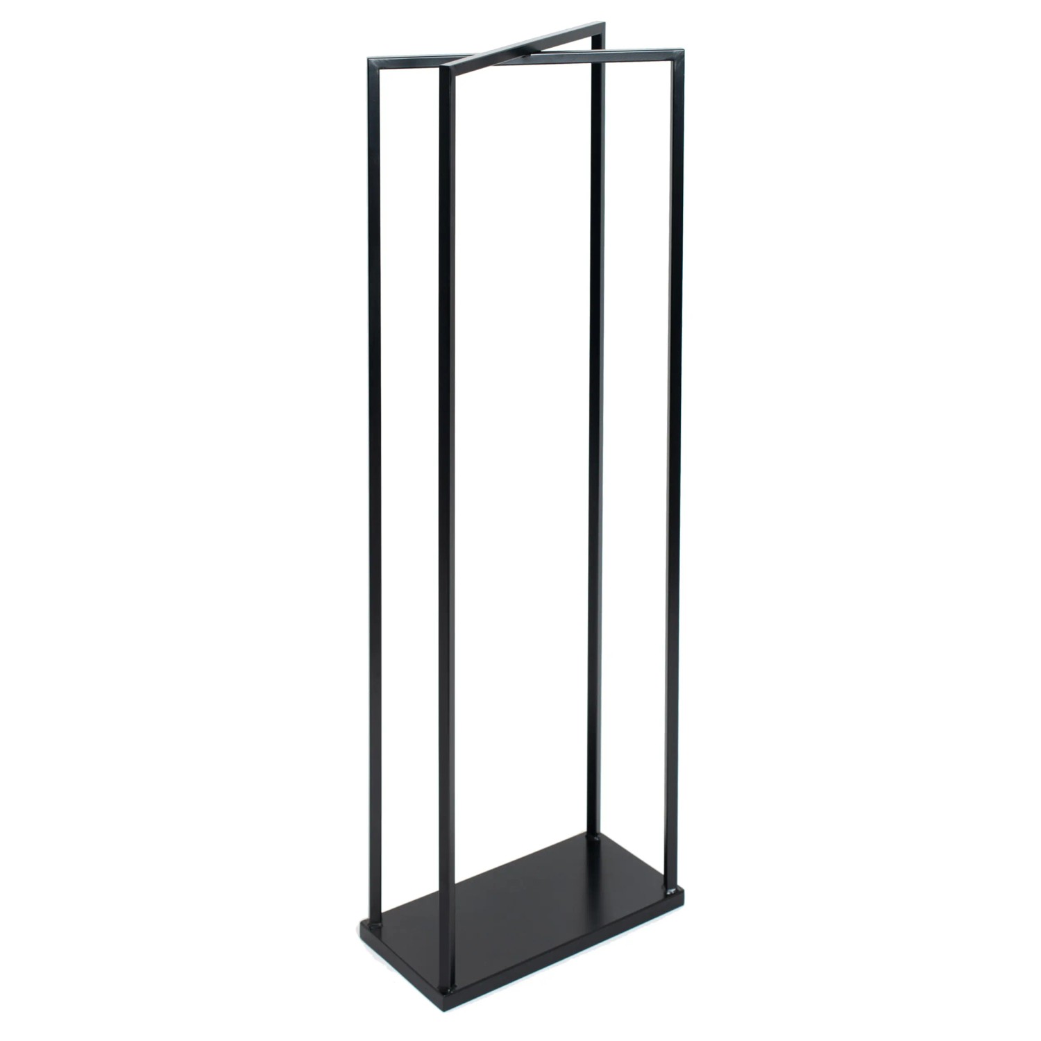 Schwarzes, schlankes Westmann Kaminholzregal Xavier aus Stahl, 40x20x120 cm.