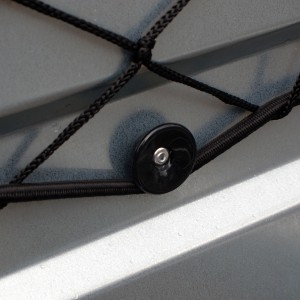 Las Rundköpfe (10 Stk.) zur Befestigung von Expanderseilen an Autoanhängern.