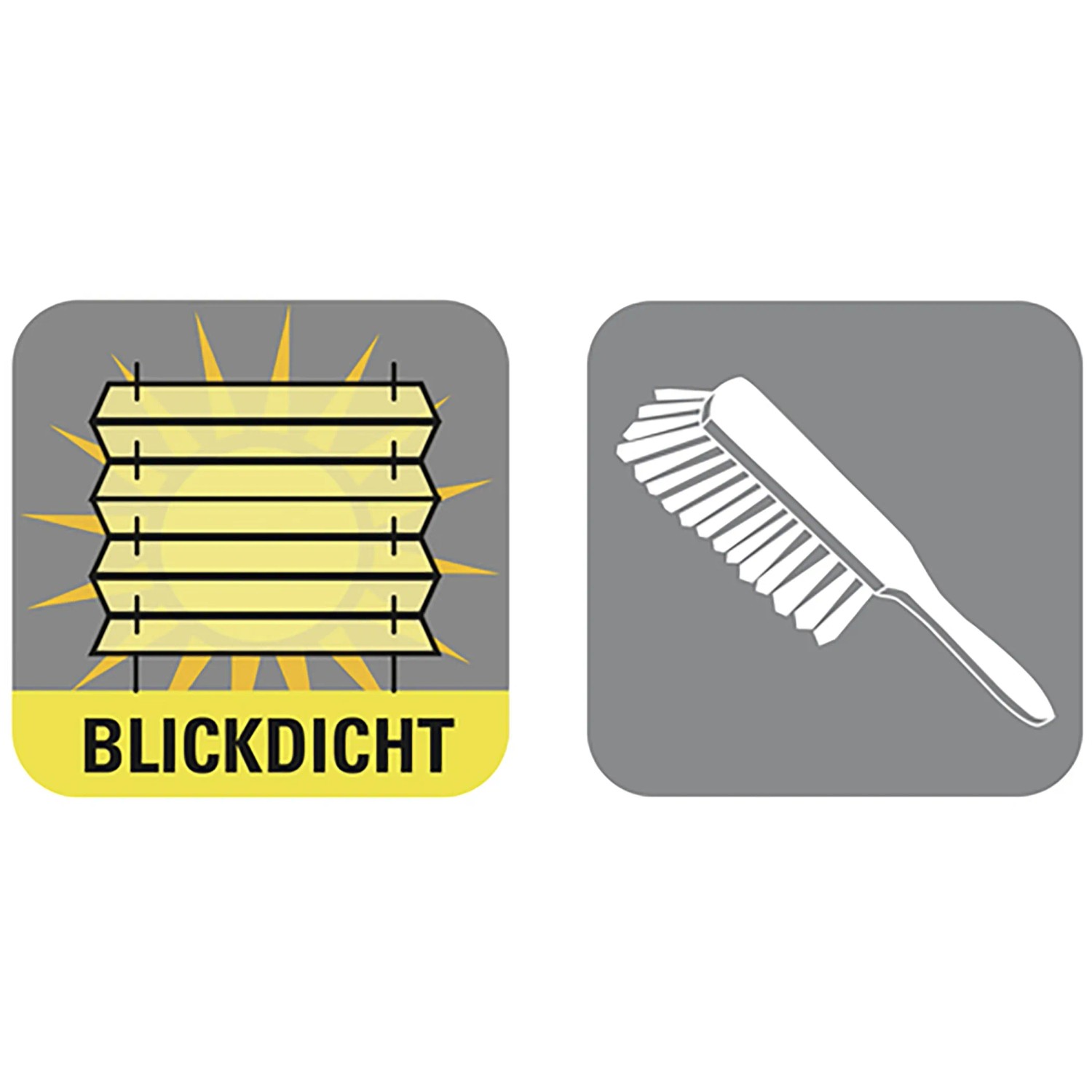 Symbolbild: Gardinia Plissee Solo, blickdicht und Reinigungsbürste.