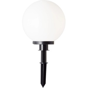 Weiße LED-Gartenleuchte Thore mit Erdspieß, 8W, für stimmungsvolle Außenbeleuchtung.