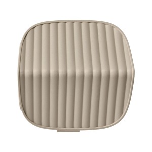 Beige-weißes Elho Vogelhaus Cosy, 18 cm, mit gerippter Oberfläche. Vogelhäuser für den Garten.