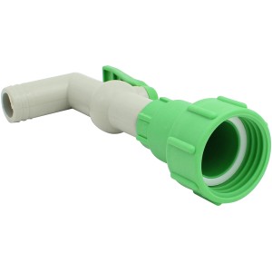 IBC Kugelhahn 1 Zoll mit Verdrehschutzadapter S 60 x 6 für Regentonnen und Wasserzapfstellen.