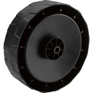 Schwarzes Ersatzrad für LUX Akku-Rasenmäher A-RM-2x20/37 und 43.