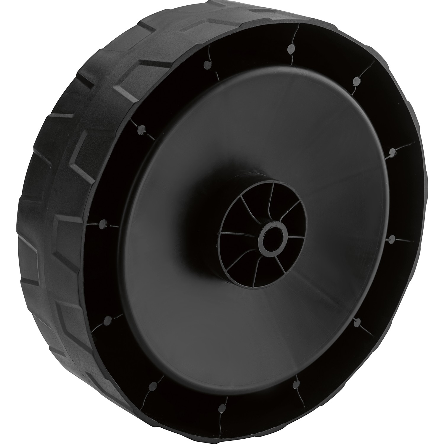 Schwarzes Ersatzrad für LUX Akku-Rasenmäher A-RM-2x20/37 und 43.