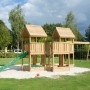 Hy-Land Spielgerät P7S mit Rutsche, Doppelschaukel aus Douglasie für den öffentlichen Raum.