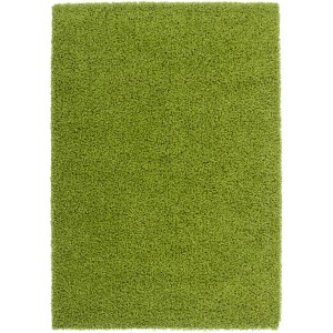 Grüner Hochflorteppich Base, 60x110 cm, Shaggy Teppich für Wohnräume.