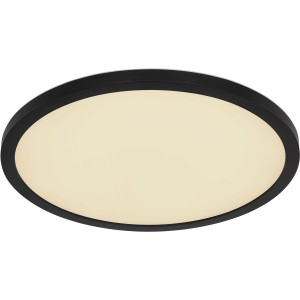 Schwarze, runde LED-Deckenleuchte Sapana mit Farbwechsel (CCT, RGB) für stimmungsvolles Licht.