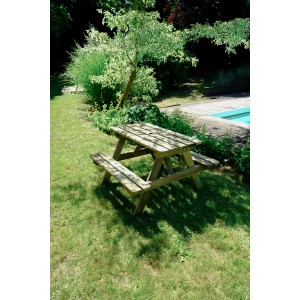 Soulet Picknicktisch Wapiti aus Holz, 90x62x57cm, für Kinder im Garten.
