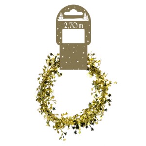 Goldene Mini-Sternchen-Girlande, 270 cm, ideal als festlicher Baumbehang und Deko.