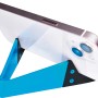 Smartphone Halter, 4-fach sortiert, blau, für Handys zum Aufstellen im Quer- und Hochformat.