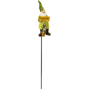 Kräuterstecker mit Zwerg Majoran, 38 cm, Gartendeko für Kräuterbeet.