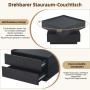 okwish Couchtisch mit Drehfunktion Stauraum Wohnzimmer 60x60x38cm Schwarz_6