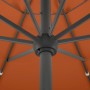 Detailaufnahme: Schneider Marktschirm Adria, Ø 300 cm, Terracotta, mit Gestell und Knickfunktion.