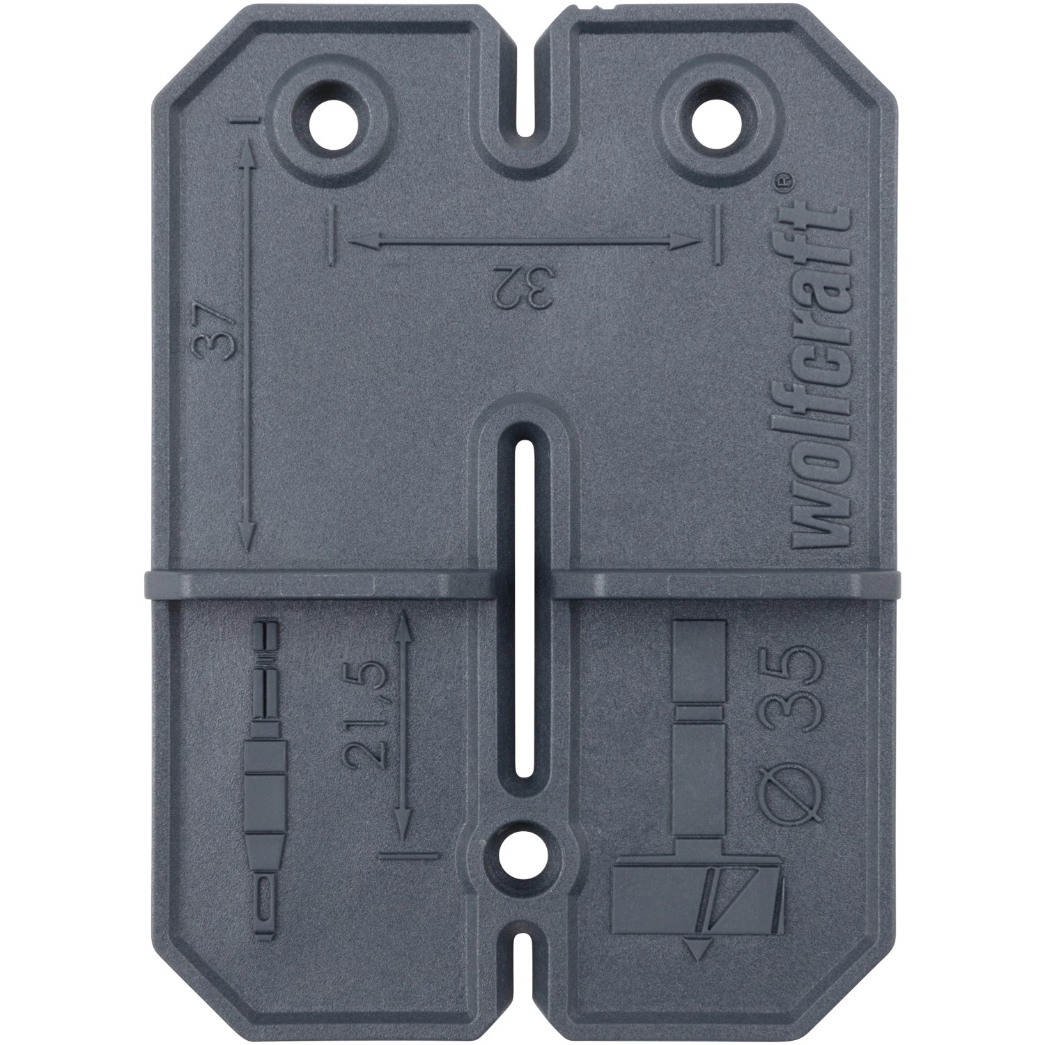 wolfcraft Scharnierloch-Set Bohrschablone für präzise Bohrungen, Ø 35 mm.