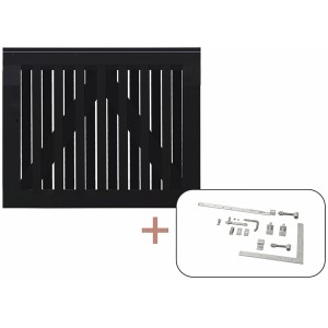 Plus Holz Einzeltor Nagano Nadelholz Schwarz 100 cm x 80 cm