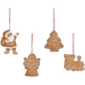 Ornament Lebkuchen Christmas Braun 6 x 7,5 cm