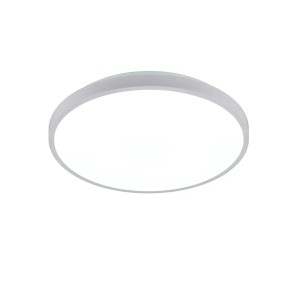 Weiße, runde Reality LED-Deckenleuchte Slope, Ø 39 cm, für Wohnräume mit dimmbarer Lichtfarbe.