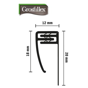Grosfillex Abschlussprofil, rauchgrau, klippbar, für 5-8 mm Paneele, Länge 260 cm.