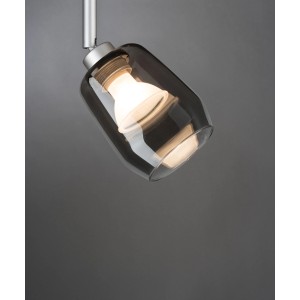 Paulmann URail Lampenschirm Vento aus Rauchglas, 8 cm Durchmesser, für Schienensysteme.