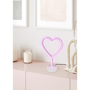 Weiße Reality LED Tischleuchte Heart, Herzförmige Deko-Lampe für romantische Stimmung.