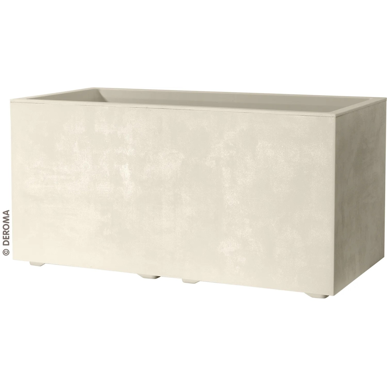 Deroma Millennium Pflanzkasten, 79x39x39 cm, perlweiß, aus Kunststoff mit Wasserreservoir.