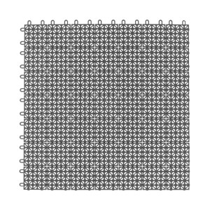 Anthrazitfarbene Onek Kunststoff-Fliese Multiplate, 56x56 cm, für flexible Bodenbeläge im Außenbereich.