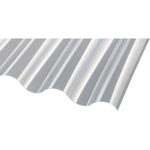Transparente PVC Profilplatte P5, 1.1 mm stark, für Bedachung und Wandverkleidung.