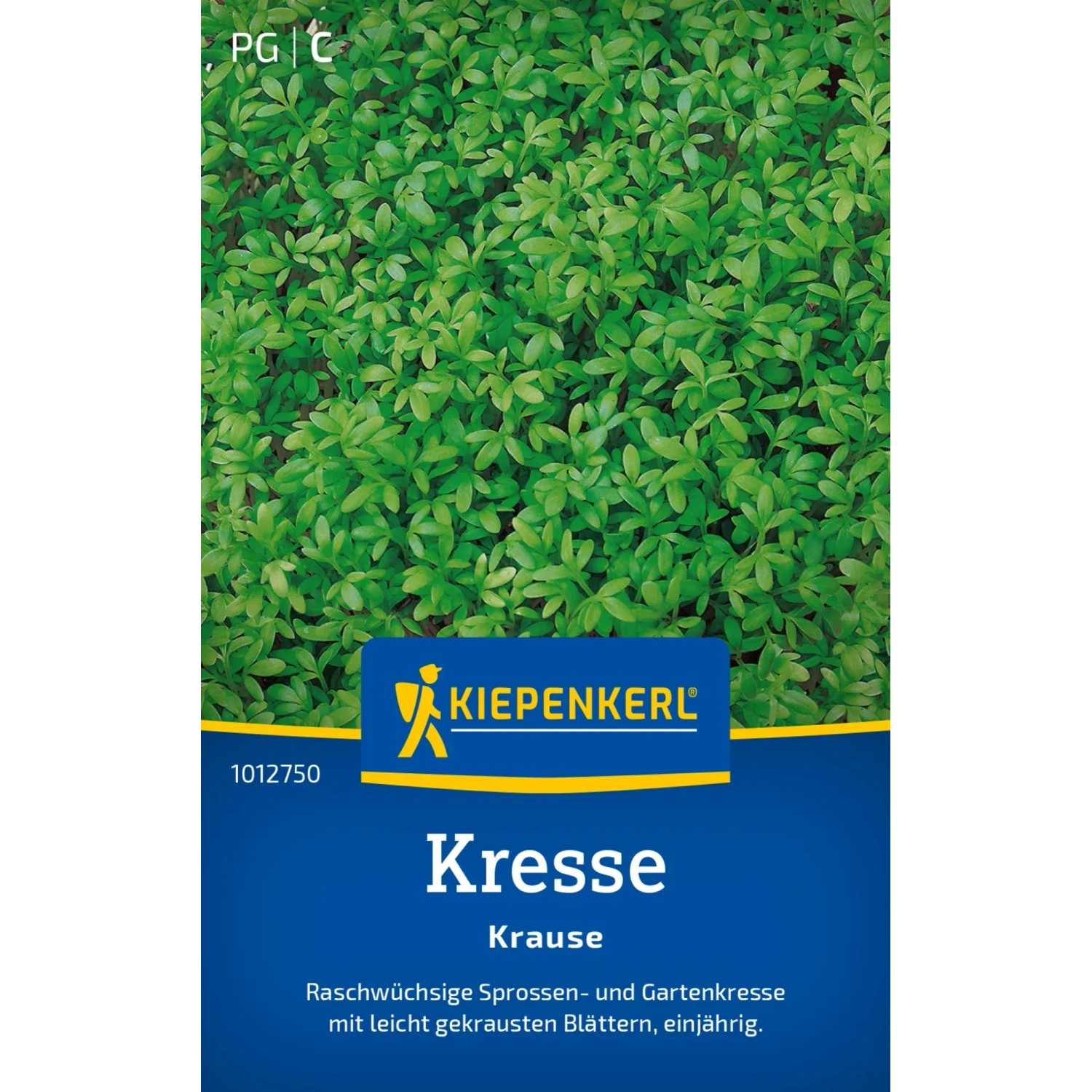 Kiepenkerl Kresse Krause Samenpackung mit grünen Kresseblättern.