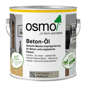Dose Osmo Beton-Öl 610 Farblos, seidenmatt, für Beton und Fliesen im Innenbereich.
