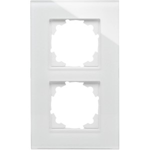 Kopp Glas-Abdeckrahmen 2-fach Athenis Reinweiß für Schalter und Steckdosen.