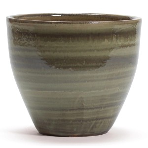 Kirschke Pflanzgefäß Mailand Ice Green, Ø 36 cm, Terrakottatopf mit glänzender Glasur.