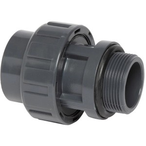 Steinbach PVC Übergangsverschraubung mit Klebemuffe und Außengewinde für Pool Verrohrung.