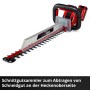 Einhell Akku-Heckenschere GE-CH 36/61 Li-Solo mit Schnittgutsammler.
