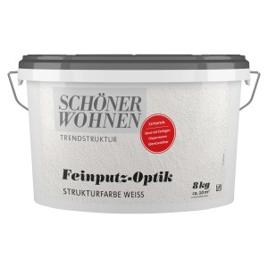 Eimer Schöner Wohnen Feinputz-Optik extrafein, weiße Strukturfarbe, 8 kg.