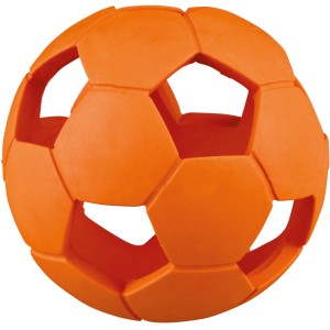 Oranger Jollypaw Lochball aus Naturgummi, 7 cm Durchmesser, befüllbares Apportierspielzeug für Hunde.