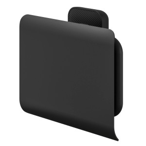 Schwarzer Tiger Carv Toilettenpapierhalter mit Deckel.