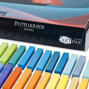 Artina Pasteo Weichpastellkreide, 72-teiliges Set Künstlerfarben in verschiedenen Farben.