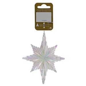 Weihnachts-Deko Stern zum Hängen aus Kunststoff 10,5 cm x 12 cm Perlmutt