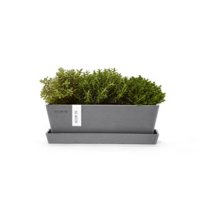 Ecopots Pflanztopf Bruges Mini Grau 25 cm x 9 cm x 8,4 cm