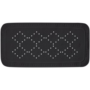 Schwarze Spirella Wanneneinlage Alaska, 91x36 cm, mit Entwässerungslöchern und Saugnäpfen.